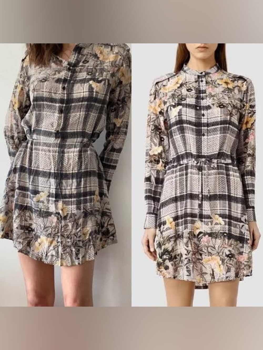 All Saints Sanko Kinori Silk Shirt Dress